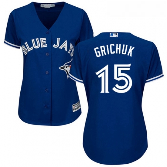 Womens Majestic Toronto Blue Jays 15 Randal Grichuk Authentic Blue Alternate MLB Jersey Womens Majestic Toronto Blue Jays 15 Randal Grichuk Authentic Blue Alternate MLB Jersey
