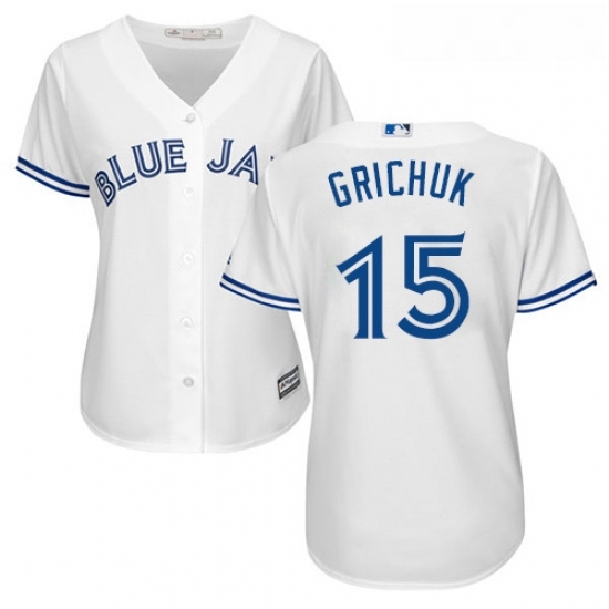 Womens Majestic Toronto Blue Jays 15 Randal Grichuk Replica White Home MLB Jersey Womens Majestic Toronto Blue Jays 15 Randal Grichuk Replica White Home MLB Jersey
