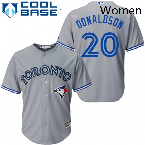 Womens Majestic Toronto Blue Jays 20 Josh Donaldson Authentic Grey MLB Jersey Womens Majestic Toronto Blue Jays 20 Josh Donaldson Authentic Grey MLB Jersey