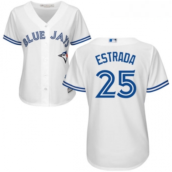 Womens Majestic Toronto Blue Jays 25 Marco Estrada Replica White Home MLB Jersey Womens Majestic Toronto Blue Jays 25 Marco Estrada Replica White Home MLB Jersey