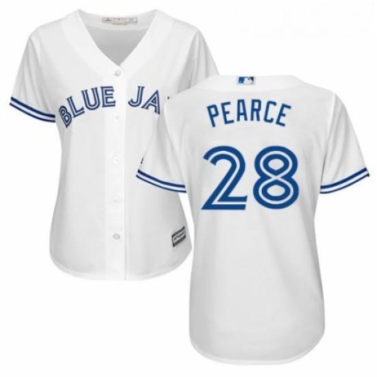 Womens Majestic Toronto Blue Jays 28 Steve Pearce Authentic White Home MLB Jersey Womens Majestic Toronto Blue Jays 28 Steve Pearce Authentic White Home MLB Jersey