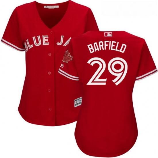 Womens Majestic Toronto Blue Jays 29 Jesse Barfield Authentic Scarlet Alternate MLB Jersey Womens Majestic Toronto Blue Jays 29 Jesse Barfield Authentic Scarlet Alternate MLB Jersey