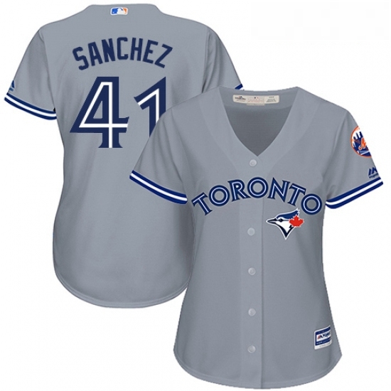 Womens Majestic Toronto Blue Jays 41 Aaron Sanchez Authentic Grey Road MLB Jersey Womens Majestic Toronto Blue Jays 41 Aaron Sanchez Authentic Grey Road MLB Jersey