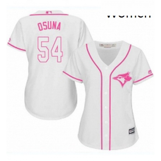 Womens Majestic Toronto Blue Jays 54 Roberto Osuna Authentic White Fashion Cool Base MLB Jersey Womens Majestic Toronto Blue Jays 54 Roberto Osuna Authentic White Fashion Cool Base MLB Jersey