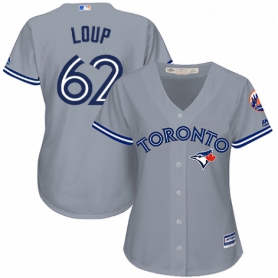 Womens Majestic Toronto Blue Jays 62 Aaron Loup Authentic Grey Road MLB Jersey Womens Majestic Toronto Blue Jays 62 Aaron Loup Authentic Grey Road MLB Jersey