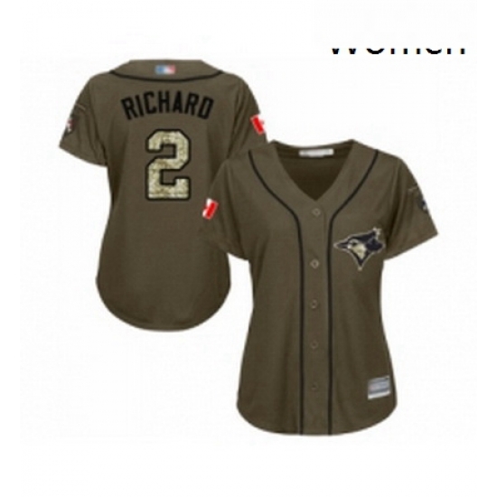 Womens Toronto Blue Jays 2 Clayton Richard Authentic Green Salute to Service Baseball Jersey Womens Toronto Blue Jays 2 Clayton Richard Authentic Green Salute to Service Baseball Jersey