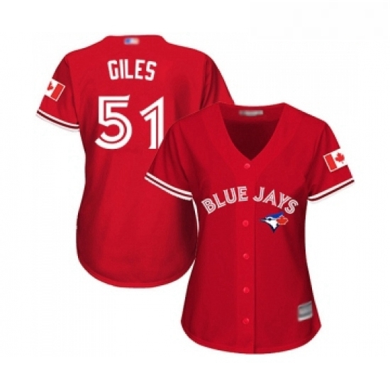 Womens Toronto Blue Jays 51 Ken Giles Replica Scarlet Alternate Baseball Jersey Womens Toronto Blue Jays 51 Ken Giles Replica Scarlet Alternate Baseball Jersey