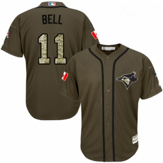 Youth Majestic Toronto Blue Jays 11 George Bell Authentic Green Salute to Service MLB Jersey Youth Majestic Toronto Blue Jays 11 George Bell Authentic Green Salute to Service MLB Jersey