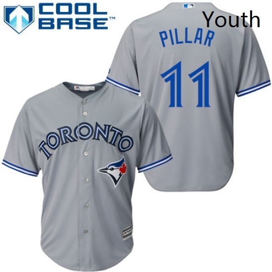 Youth Majestic Toronto Blue Jays 11 Kevin Pillar Authentic Grey Road MLB Jersey Youth Majestic Toronto Blue Jays 11 Kevin Pillar Authentic Grey Road MLB Jersey