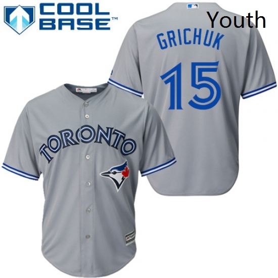 Youth Majestic Toronto Blue Jays 15 Randal Grichuk Replica Grey Road MLB Jersey Youth Majestic Toronto Blue Jays 15 Randal Grichuk Replica Grey Road MLB Jersey