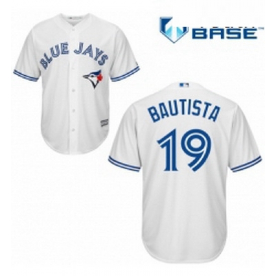 Youth Majestic Toronto Blue Jays 19 Jose Bautista Authentic White Home MLB Jersey Youth Majestic Toronto Blue Jays 19 Jose Bautista Authentic White Home MLB Jersey
