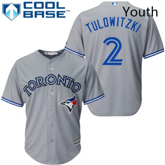 Youth Majestic Toronto Blue Jays 2 Troy Tulowitzki Replica Grey Road MLB Jersey Youth Majestic Toronto Blue Jays 2 Troy Tulowitzki Replica Grey Road MLB Jersey