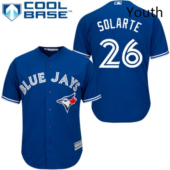 Youth Majestic Toronto Blue Jays 26 Yangervis Solarte Authentic Blue Alternate MLB Jersey Youth Majestic Toronto Blue Jays 26 Yangervis Solarte Authentic Blue Alternate MLB Jersey
