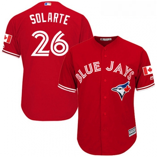 Youth Majestic Toronto Blue Jays 26 Yangervis Solarte Authentic Scarlet Alternate MLB Jersey Youth Majestic Toronto Blue Jays 26 Yangervis Solarte Authentic Scarlet Alternate MLB Jersey