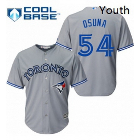 Youth Majestic Toronto Blue Jays 54 Roberto Osuna Authentic Grey Road MLB Jersey Youth Majestic Toronto Blue Jays 54 Roberto Osuna Authentic Grey Road MLB Jersey