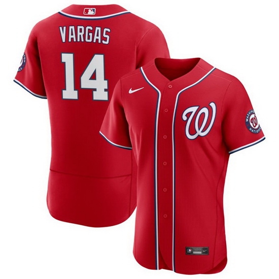 Men Washington Nationals 14 Ildemaro Vargas Red Flex Base Stitched MLB Jersey Men Washington Nationals 14 Ildemaro Vargas Red Flex Base Stitched MLB Jersey