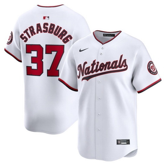 Men Washington Nationals 37 Stephen Strasburg White Cool Base Stitched Baseball Jersey Men Washington Nationals 37 Stephen Strasburg White Cool Base Stitched Baseball Jersey