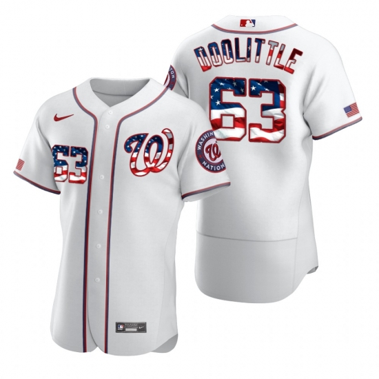 Men Washington Nationals 63 Sean Doolittle Men Nike White Fluttering USA Flag Limited Edition Flex Base MLB Jersey Men Washington Nationals 63 Sean Doolittle Men Nike White Fluttering USA Flag Limited Edition Flex Base MLB Jersey