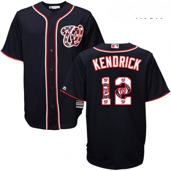 Mens Majestic Washington Nationals 12 Howie Kendrick Authentic Navy Blue Team Logo Fashion Cool Base MLB Jersey Mens Majestic Washington Nationals 12 Howie Kendrick Authentic Navy Blue Team Logo Fashion Cool Base MLB Jersey