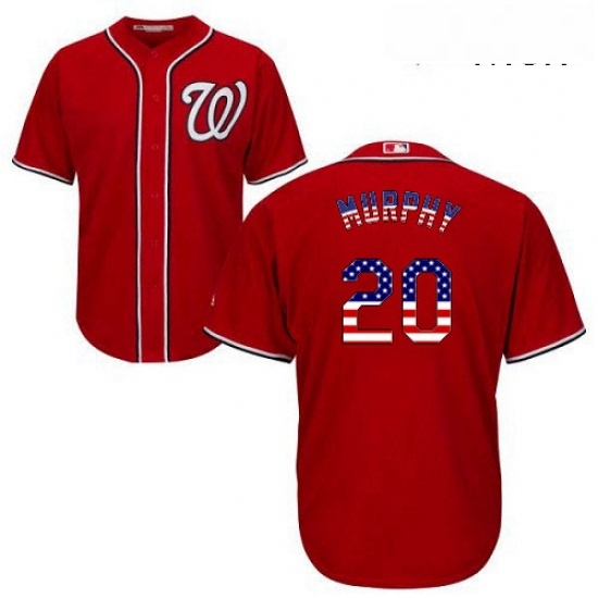 Mens Majestic Washington Nationals 20 Daniel Murphy Authentic Red USA Flag Fashion MLB Jersey Mens Majestic Washington Nationals 20 Daniel Murphy Authentic Red USA Flag Fashion MLB Jersey
