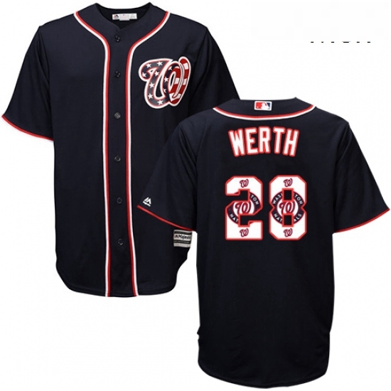 Mens Majestic Washington Nationals 28 Jayson Werth Authentic Navy Blue Team Logo Fashion Cool Base MLB Jersey Mens Majestic Washington Nationals 28 Jayson Werth Authentic Navy Blue Team Logo Fashion Cool Base MLB Jersey