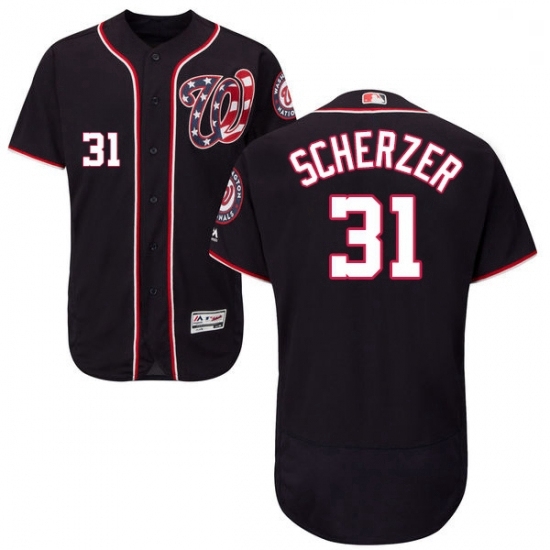Mens Majestic Washington Nationals 31 Max Scherzer Navy Blue Alternate Flex Base Authentic Collection MLB Jersey Mens Majestic Washington Nationals 31 Max Scherzer Navy Blue Alternate Flex Base Authentic Collection MLB Jersey