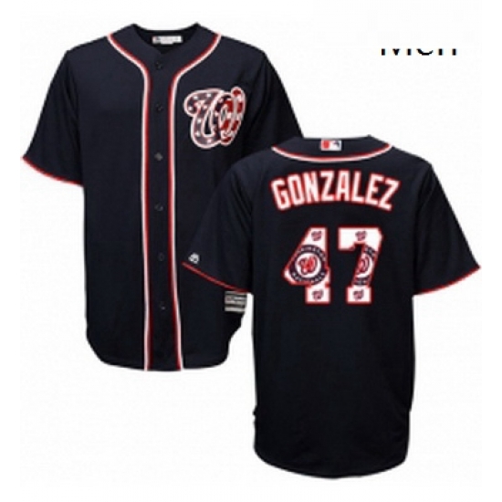 Mens Majestic Washington Nationals 47 Gio Gonzalez Authentic Navy Blue Team Logo Fashion Cool Base MLB Jersey Mens Majestic Washington Nationals 47 Gio Gonzalez Authentic Navy Blue Team Logo Fashion Cool Base MLB Jersey