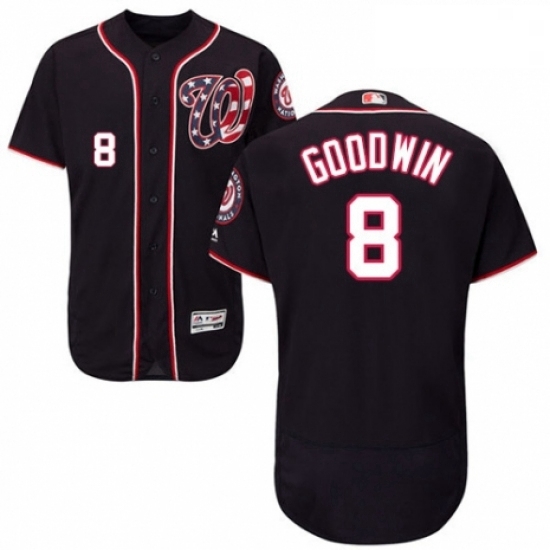 Mens Majestic Washington Nationals 8 Brian Goodwin Navy Blue Alternate Flex Base Authentic Collection MLB Jersey Mens Majestic Washington Nationals 8 Brian Goodwin Navy Blue Alternate Flex Base Authentic Collection MLB Jersey