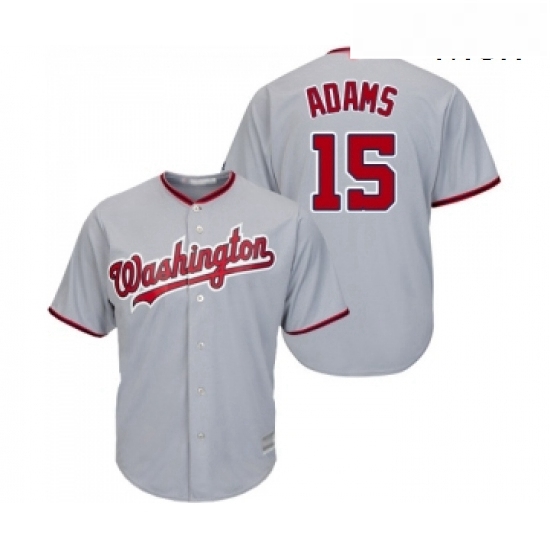Mens Washington Nationals 15 Matt Adams Replica Grey Road Cool Base Baseball Jersey Mens Washington Nationals 15 Matt Adams Replica Grey Road Cool Base Baseball Jersey