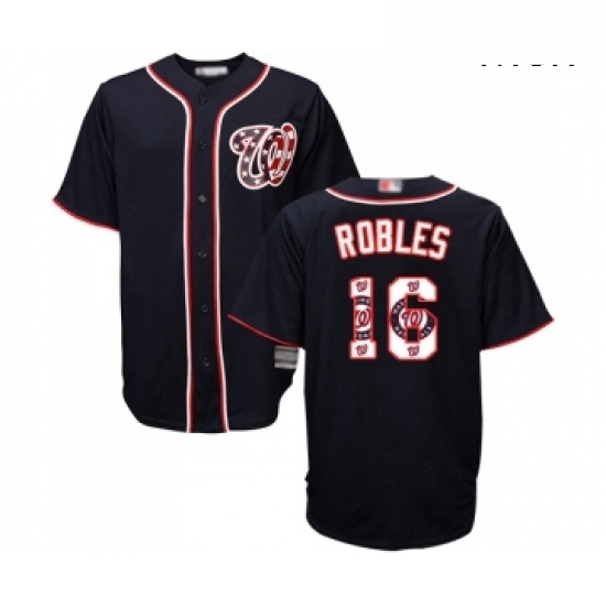 Mens Washington Nationals 16 Victor Robles Authentic Navy Blue Team Logo Fashion Cool Base Baseball Jersey Mens Washington Nationals 16 Victor Robles Authentic Navy Blue Team Logo Fashion Cool Base Baseball Jersey