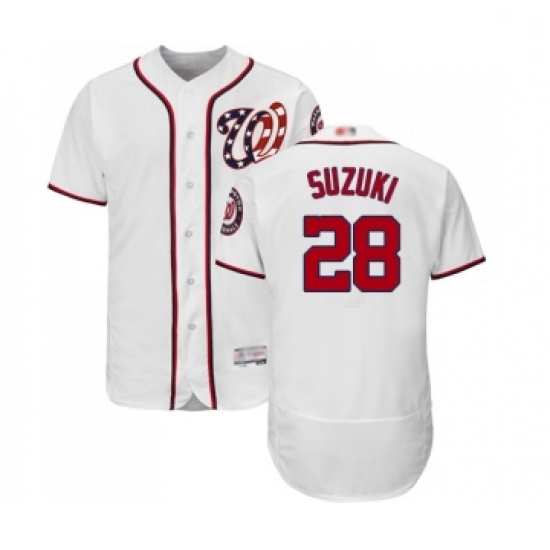 Mens Washington Nationals 28 Kurt Suzuki White Home Flex Base Authentic Collection Baseball Jersey Mens Washington Nationals 28 Kurt Suzuki White Home Flex Base Authentic Collection Baseball Jersey