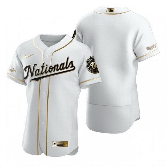 Washington Nationals Blank White Nike Mens Authentic Golden Edition MLB Jersey Washington Nationals Blank White Nike Mens Authentic Golden Edition MLB Jersey