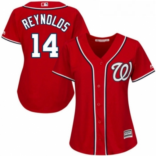 Womens Majestic Washington Nationals 14 Mark Reynolds Authentic Red Alternate 1 Cool Base MLB Jersey Womens Majestic Washington Nationals 14 Mark Reynolds Authentic Red Alternate 1 Cool Base MLB Jersey
