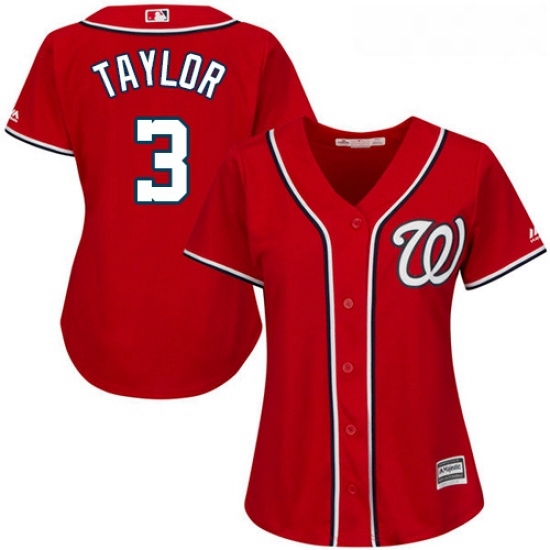 Womens Majestic Washington Nationals 3 Michael Taylor Replica Red Alternate 1 Cool Base MLB Jersey Womens Majestic Washington Nationals 3 Michael Taylor Replica Red Alternate 1 Cool Base MLB Jersey