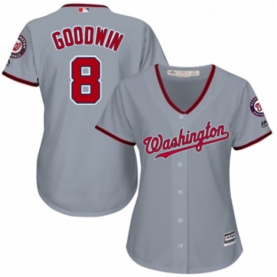 Womens Majestic Washington Nationals 8 Brian Goodwin Replica Grey Road Cool Base MLB Jersey Womens Majestic Washington Nationals 8 Brian Goodwin Replica Grey Road Cool Base MLB Jersey