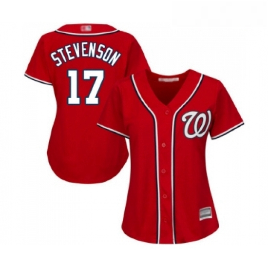 Womens Washington Nationals 17 Andrew Stevenson Replica Red Alternate 1 Cool Base Baseball Jersey Womens Washington Nationals 17 Andrew Stevenson Replica Red Alternate 1 Cool Base Baseball Jersey