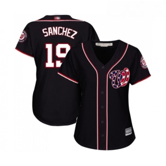 Womens Washington Nationals 19 Anibal Sanchez Replica Navy Blue Alternate 2 Cool Base Baseball Jersey Womens Washington Nationals 19 Anibal Sanchez Replica Navy Blue Alternate 2 Cool Base Baseball Jersey