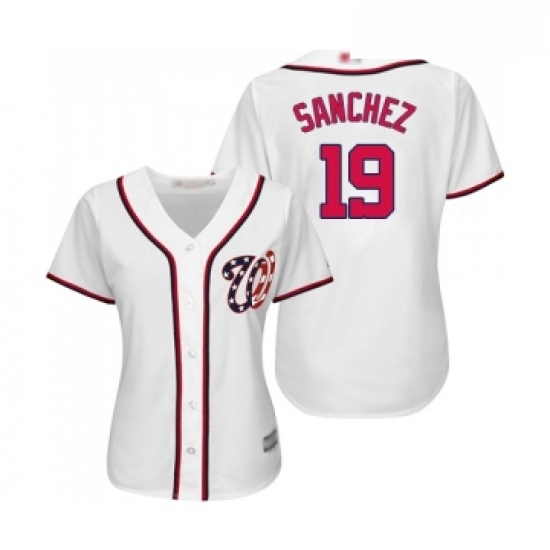 Womens Washington Nationals 19 Anibal Sanchez Replica White Home Cool Base Baseball Jersey Womens Washington Nationals 19 Anibal Sanchez Replica White Home Cool Base Baseball Jersey