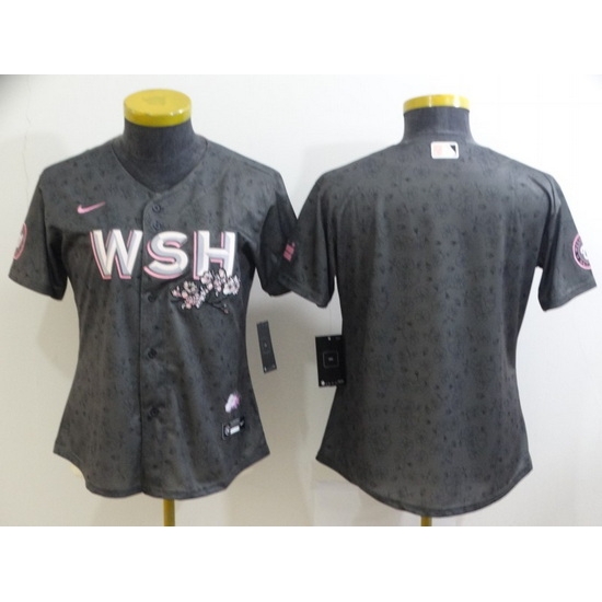 Women's Washington Nationals Blank 2022 Gray City Connect Cherry Blossom Cool Base Stitched Jersey Women's Washington Nationals Blank 2022 Gray City Connect Cherry Blossom Cool Base Stitched Jersey