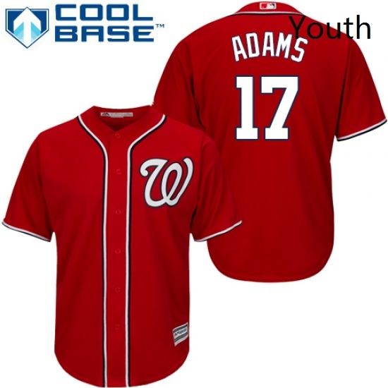 Youth Majestic Washington Nationals 17 Matt Adams Replica Red Alternate 1 Cool Base MLB Jersey Youth Majestic Washington Nationals 17 Matt Adams Replica Red Alternate 1 Cool Base MLB Jersey