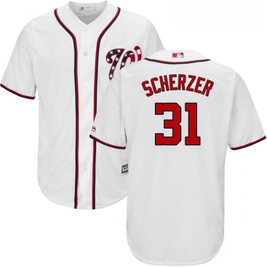 Youth Majestic Washington Nationals 31 Max Scherzer Replica White Home Cool Base MLB Jersey Youth Majestic Washington Nationals 31 Max Scherzer Replica White Home Cool Base MLB Jersey
