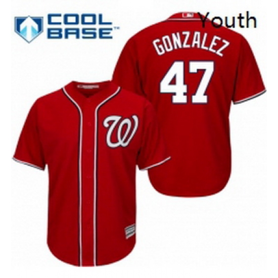 Youth Majestic Washington Nationals 47 Gio Gonzalez Replica Red Alternate 1 Cool Base MLB Jersey Youth Majestic Washington Nationals 47 Gio Gonzalez Replica Red Alternate 1 Cool Base MLB Jersey