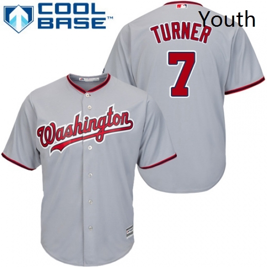 Youth Majestic Washington Nationals 7 Trea Turner Authentic Grey Road Cool Base MLB Jersey Youth Majestic Washington Nationals 7 Trea Turner Authentic Grey Road Cool Base MLB Jersey