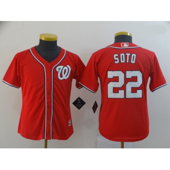 Youth Nationals 22 Juan Soto Red Cool Base Jersey Youth Nationals 22 Juan Soto Red Cool Base Jersey