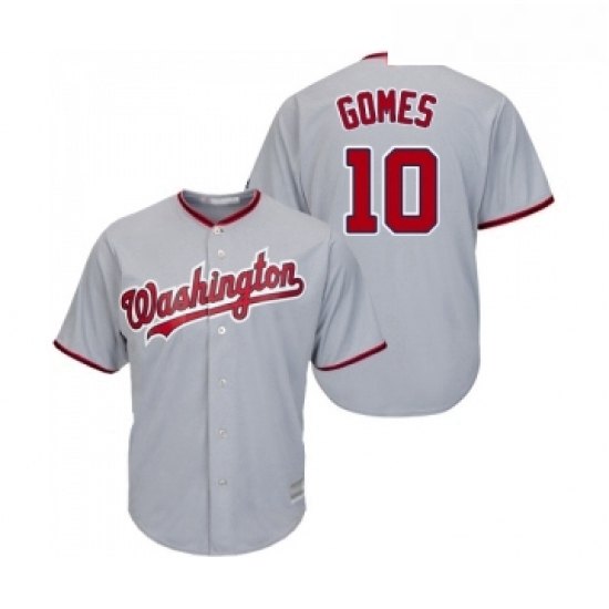 Youth Washington Nationals 10 Yan Gomes Replica Grey Road Cool Base Baseball Jersey Youth Washington Nationals 10 Yan Gomes Replica Grey Road Cool Base Baseball Jersey