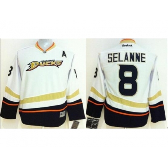 Anaheim Ducks 8 Teemu Selanne White NHL Hockey Jerseys Anaheim Ducks 8 Teemu Selanne White NHL Hockey Jerseys