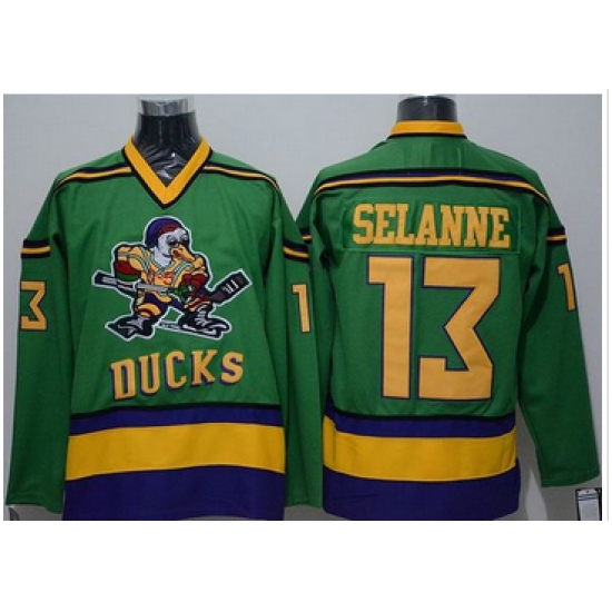 Ducks #13 Teemu Selanne Green CCM Throwback Stitched NHL Jersey Ducks #13 Teemu Selanne Green CCM Throwback Stitched NHL Jersey