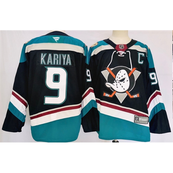 Men Anaheim Ducks 9 Paul Kariya Black Teal 2024 25 Stitched Jersey Men Anaheim Ducks 9 Paul Kariya Black Teal 2024 25 Stitched Jersey