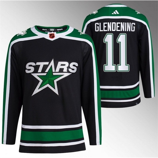 Men Dallas Stars 11 Luke Glendening Black 2022 23 Reverse Retro Stitched Jersey Men Dallas Stars 11 Luke Glendening Black 2022 23 Reverse Retro Stitched Jersey