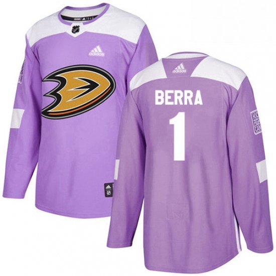 Mens Adidas Anaheim Ducks 1 Reto Berra Authentic Purple Fights Cancer Practice NHL Jersey Mens Adidas Anaheim Ducks 1 Reto Berra Authentic Purple Fights Cancer Practice NHL Jersey